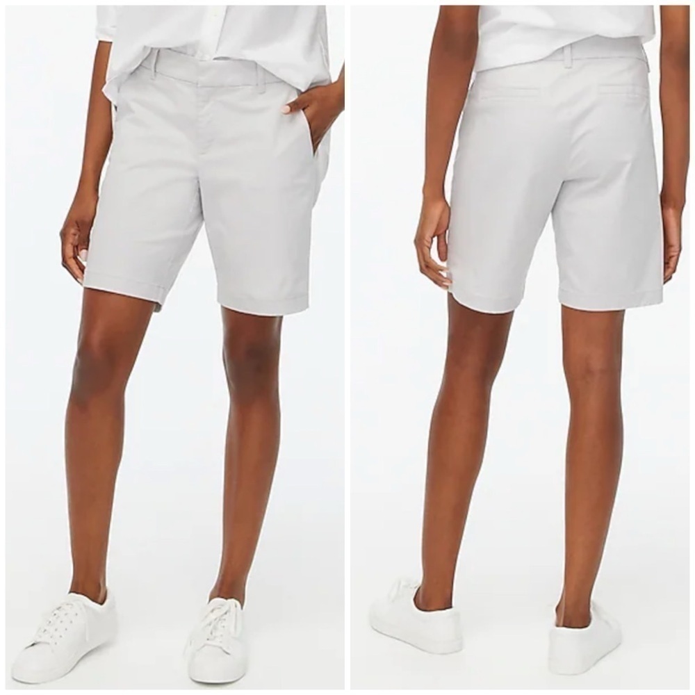 J. Crew Factory 9" Frankie Bermuda Chino Short in Oyster Grey Size 14 NWT